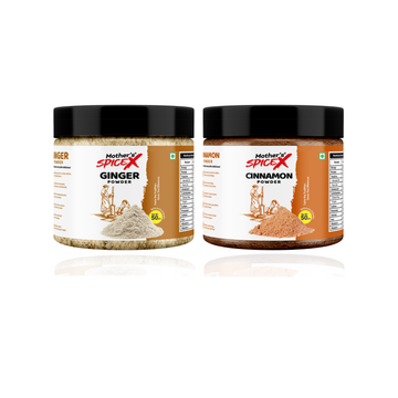 Mother’s Spicex Ginger & Cinnamon Power Duo – Warm & Aromatic Blend for Chai, Baking & Curries | 50g Each